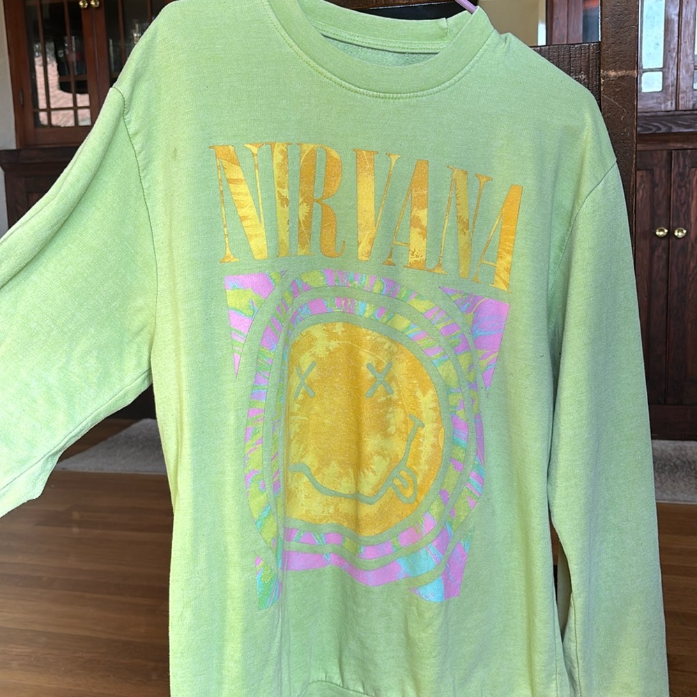 Nirvana Green Crewneck Large